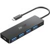 acer Hub USB C 3,0 con 5 porte, Hub USB C vers 4 Porte USB 5Gbps, Adattatore Multiporta Estensione HUB USB C, Compatibile con iPhone 15 ProMax,Surface Pro Galaxy S24 (21cm)