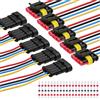 URAQT 5 Pezzi Auto Impermeabile Connettore, Connettore per Cavo a 4 Pin con 20 Pezzi Saldatura Seal Connettore Filo, con Cablati, Connettori Elettrici Impermeabili per Auto, Moto, Camion, Barca