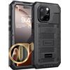 Beeasy Cover per iPhone 16 Pro Max IP68 Impermeabile Custodia Militare Antiurto Resistente 360° Metallo Armor Protezione Schermo Integrata Rugged Robusta Indistruttibile Subacquea Antipolvere Nero