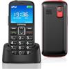 Ufferson Telefono Cellulare per Anziani con Tasti Grandi, GSM Telefoni per Persone Anziane Facile da Usare, SIM Doppio, Schermo da 2,4", SOS, Chiamata Rapida, Volume Alto, Ricarica USB C, Base di Ricarica,Nero