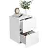EUGAD Comodino con 2 Cassetti Lucido, Mobiletto Bianco per Camera da Letto, Salotto, Cassettiera Piccola Salvaspazio in Legno, 40x40x58cm, Design Moderno, 0182ZZ