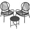 SONGMICS Set di 3 Mobili da Giardino Trattoria, Sedie Acapulco, Sedie da Esterno, Tavolino e 2 Sedie, Set di Mobili per Interni ed Esterni, Portico del Balcone, Nero Inchiostro GGF021B01
