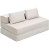 EUGAD Divano Letto 2 Posti 3 in 1, Poltrona Letto Pieghevole, Beige