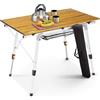 AREBOS Tavolo da campeggio pieghevole 90 x 51,5 cm | tavolo pieghevole regolabile in altezza 47-69 cm | accessori da campeggio, giardino, barbecue, picnic | tavolo da viaggio con borsa di trasporto