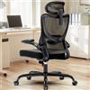 HUANUO Sedia Ufficio Ergonomica, Sedia Scrivania Schienale Alto e Supporto Lombare e Poggiatesta Regolabili, Comoda Sedia Ufficio Braccioli 3D, Sedia Ergonomica Ufficio Domestico, Carico Max 136kg