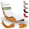 Casaria® Set Lettino Prendisole in Legno con Cuscino 195x60cm Portata 160 kg Certificato FSC® Lettini da Giardino Sdraio Pieghevole Ergonomica