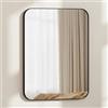 WOLTU Specchio da Parete Rettangolare 50x70 cm, Specchio Bagno Nero