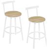 WOLTU Sgabelli Cucina Set 2, Poggiapiedi e Schienale, Effetto Legno Chiaro