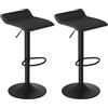 WOLTU Sgabelli Cucina Set di 2, Regolabile in Altezza, PVC, Nero+Nero