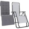 Bricozone Poltrona Reclinabile Gravità 0 Sedia Sdraio Relax Con Cuscino Trapuntato Imbottito Richiudibile Salvaspazio Portata Max 120 Kg Design Ergonomico In Acciaio Tubolare Doppio Spessore (Bianco)