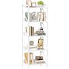 HOOBRO Scaffale a 5 Ripiani in Stile Moderno, Libreria Angolare, Scaffale a Scala, con Struttura in Metallo, per Soggiorno, Camera, Ufficio, Cucina o Ingresso, Bianco EWW73SJ01