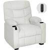 HOMCOM Poltrona Relax Elettrica Reclinabile 150° con Poggiapiedi Crema
