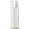 kleankin Mobile Bagno Stretto con Porta Carta Igienica 20x20x80 cm Bianco