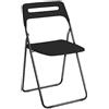 Baroni Home Sedia Pieghevole Salvaspazio, Sedia da Pranzo per Interno ed Esterno con Struttura in Acciaio, 1 Pezzo, Nero, 42x38x78 cm