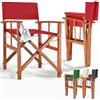 Casaria® Sedia da Regista Pieghevole Legno di Eucalipto Certificato FSC® Braccioli Tessuto Lavabile Altezza di Seduta 46cm Capacità di Carico fino a 160kg Sedia Giardino Esterno