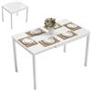 HOMCOM Tavolo da Pranzo Allungabile per 4-6 Persone 80-120cm Bianco