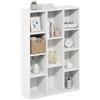 Baroni Home Libreria a Cubi Componibile, Scaffale Modulare Bianco a 11 Scomparti, Mobile Multiuso per Soggiorno, Camera e Ingresso, Design Moderno, Montaggio Semplice, 24x74x106cm