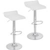 Baroni Home 2 SgabellI Bar Girevole con Altezza Regolabile, Base Cromata con Poggiapiedi e Fondo Antigraffio, Sgabello Cucina, Ristorante, Penisola, Facile da Montare, 38x45x59-79 cm, Bianco, 2 Pezzi