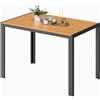 UDPATIO Tavolo da Giardino in Alluminio, 110x70x74 cm Tavolo da Esterno Rettangolare con Venatura Legno, 4-6 Posti, Resistente alle Intemperie per Terrazza e Balcone, Nero + Marrone Teak