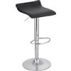 Baroni Home Sgabello Bar Girevole con Altezza Regolabile, Base Cromata con Poggiapiedi e Fondo Antigraffio, Sgabello Cucina, Ristorante, Penisola, Facile da Montare, 38x45x59-79 cm Nero, 1 Pezzo