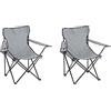 Baroni Home Sedia Campeggio Pieghevole da Esterno Giardino, Poltroncina Campeggio Impermeabile, Sedia Camping Portatile, Seduta da Spiaggia e Pesca con Porta bibite 50x50x80 cm, Set 2 Grigio