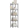 SONGMICS Scaffale da Bagno, Portaoggetti in Metallo, Max Portata 100 kg, 5 Pannelli in PP, Ganci Rimovibili, 30 x 30 x 123,5 cm, Espandibile, per Spazio Stretto, Nero e Trasparente LGR23BK