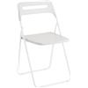 Baroni Home Sedia Pieghevole Salvaspazio, Sedia da Pranzo per Interno ed Esterno con Struttura in Acciaio, 42x38x78 cm (1 Pezzo, Bianco)