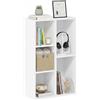 Baroni Home Libreria a Cubi Componibile, Scaffale Modulare Bianco a 5 Scomparti, Mobile Multiuso per Soggiorno, Camera e Ingresso, Design Moderno, Montaggio Semplice, 24x50x80cm
