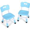 MAMIZO 2PCS Sedia Bambini Plastica, Sedie per Bambini Regolabile in Altezza, Sediolina Portata 100kg, Sgabello da 2 Anni, Sedia da Scrivania per Bambini per la Cameretta, Scuola, Asilo Nido, Blu