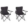 Baroni Home Sedia Campeggio Pieghevole da Esterno Giardino, Poltrona Campeggio Impermeabile, Sedia Camping Portatile, Seduta da Spiaggia e Pesca con Porta bibite 50x50x80 cm, Set 2 Nero