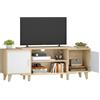 Hzuaneri Mobile Porta TV,140cm Rovere e Bianco,Mobile Porta TV Con 2 Mobili