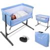 Mobiclinic®, Culla Neonato, Culla Co-Sleeping, 2 in 1, Sistema di Fissaggio del Letto, Regolabile 5 altezze, Borsa trasporto, Ruote, Rete traspirante, Base imbottita, Moon