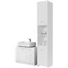 Casaria Set Mobili da Bagno Bianco mobile Alto Mobile Sottolavabo Arredamento in Legno Armadietti
