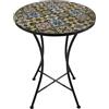 AXI Amélie Tavolino da bistrot, effetto mosaico, Yellow Breeze | Set da giardino in stile bistrot, tavolino a mosaico per giardino/balcone/terrazza | 60 x 60 x 75 cm