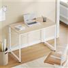 WOLTU Scrivania per Computer Piccola, 100x50 cm, Struttura in Metallo, Salvaspazio, per Ufficio Casa Studio Camera da Letto, in Materiale a Base di Legno, Rovere Chiaro