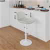 Youhauchair Sgabelli Cucina Moderni Design, Sgabello Cucina Regolabile in Altezza, Sgabelli Bar Girevole, Schienale e Poggiapiedi, Ecopelle Bianca