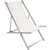 Baroni Home Sedia Prendisole Pieghevole e Reclinabile con Cuscino Imbottito, Sdraio da Giardino e Spiaggia con Schienale Reclinabile, Tessuto Impermeabile Traspirante,. 60x97x92 cm (1, Panna)