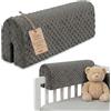 Totsy Baby Paracolpi lettino neonato antisoffoco 120 cm - Protezione schiuma per lettino fasciatoio e culla per i bordi del letto o della culla per bambini da 1 a 3 anni Oeko-Tex Grigio