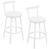 WOLTU Sgabelli Cucina Set 2, con Poggiapiedi e Schienale, Bianco