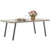 Outsunny Tavolino da Giardino Piano Vetro 110x60x40 cm Legno Naturale