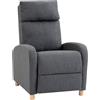 HOMCOM Poltrona Relax Reclinabile Manuale 135° con Poggiapiedi Grigio Scuro
