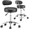 Casaria® Sgabello Girevole 360°C Set da 2 con Schienale Altezza 46-60cm Spessore 10cm Sedia Ufficio Sgabelli da Lavoro
