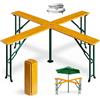 Deuba Tavolo Quattro XXL Alto Set Birreria 20 Persone Pieghevole Legno