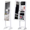HOMCOM Armadio Portagioie con Specchio Regolabile Bianco 34x146x36 cm