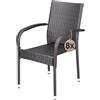Casaria® Set 8 Sedie da Giardino in Polyrattan Impilabili Regolabili con Portata di 160 kg per Balcone Terrazza Sedia Esterno Sedia da Tavolo