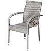 Casaria® Set 8 Sedie da Giardino in Polyrattan Impilabili Regolabili con Portata di 160 kg per Balcone Terrazza Sedia Esterno Sedia da Tavolo