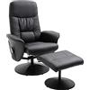 HOMCOM Poltrona Relax Massaggiante con Pouf Poggiapiedi, Reclinabile, Nero
