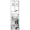 EUGAD Libreria Bianca, Scaffale Soggiorno con 8 Vani Portaoggetti, Mobile in Legno Salvaspazio con Cassetto, Portalibri da Terra Moderno per Camera da Letto, Ufficio, 50x24x168 cm