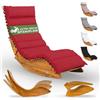 Casaria® Set Lettino Prendisole in Legno con Cuscino 195x60cm Portata 160 kg Certificato FSC® Lettini da Giardino Sdraio Pieghevole Ergonomica