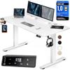 Casaria® Scrivania Elettrica 140 x 70 cm Ergonomica Regolabile Altezza Caricatore Wireless Porta USB-C/A Display LCD Funzione Memoria Carico Max 80kg